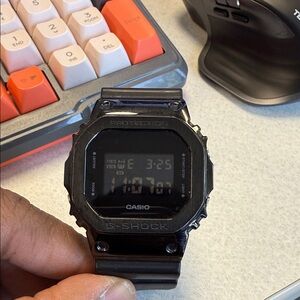 Casio G-Shock Black Digital Watch with Matte Black Case and Band